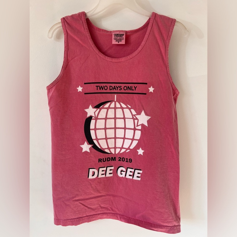 DG Pink comfort colors tank top small Rutgers delta gamma